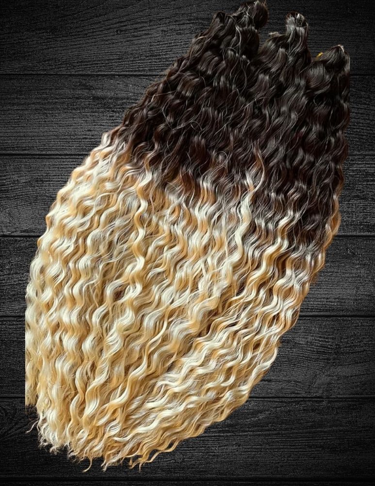 Chocolate Vanilla Ombre Longer Roots - Ariel Curl